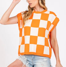 Load image into Gallery viewer, Orange Checkered Top
