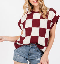 Load image into Gallery viewer, Maroon Checkered Top
