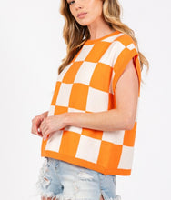 Load image into Gallery viewer, Orange Checkered Top
