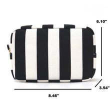 Load image into Gallery viewer, Striped Cosmetic Pouch (Black/White)
