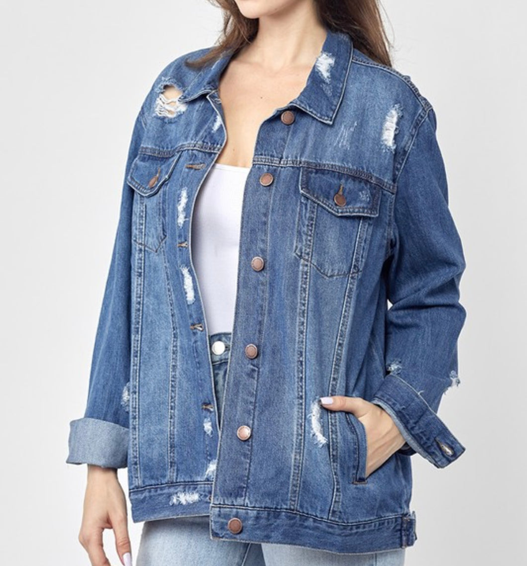 Distressed Denim Jacket