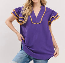 Load image into Gallery viewer, Ruffle Top (Purple)
