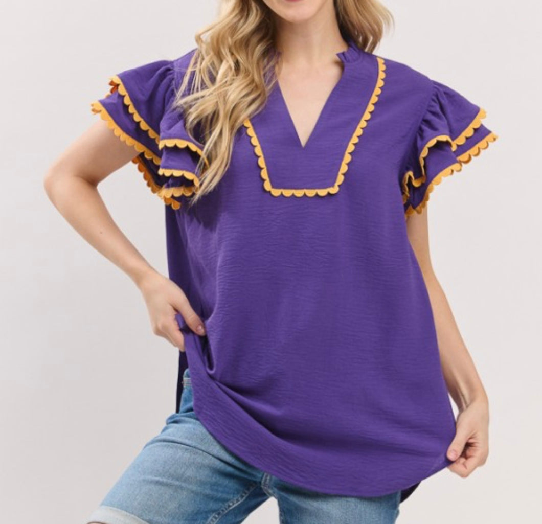 Ruffle Top (Purple)