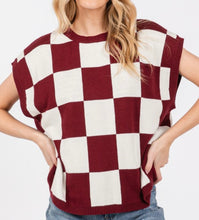 Load image into Gallery viewer, Maroon Checkered Top
