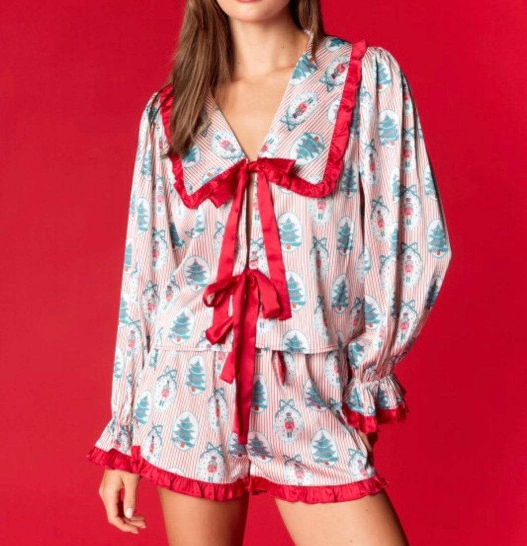 Christmas Satin PJ Set