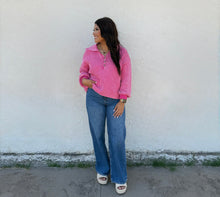 Load image into Gallery viewer, Henley Sweater (Fuchsia)
