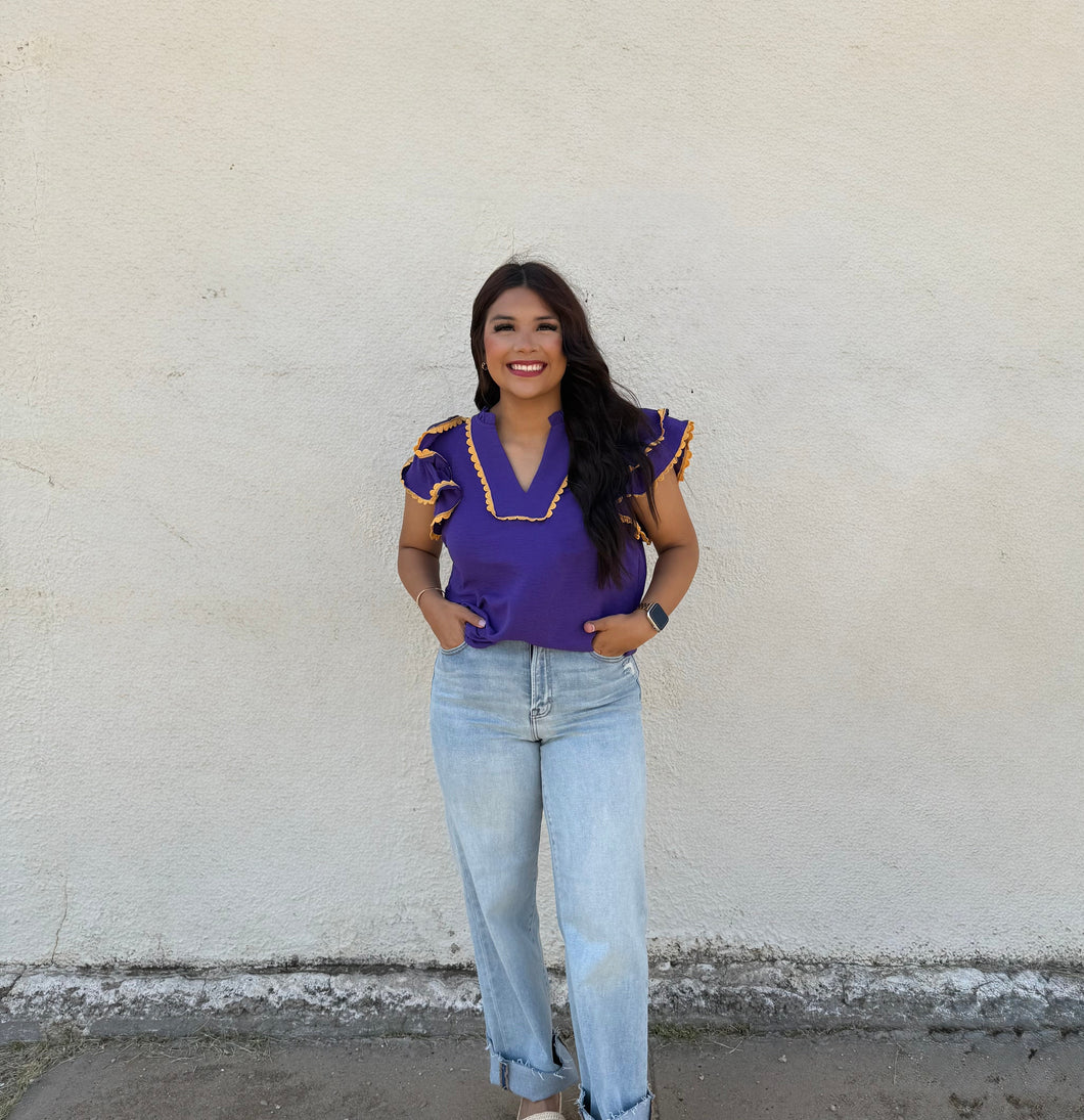 Ruffle Top (Purple)
