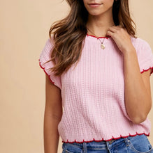 Load image into Gallery viewer, Pink/Red Sweater Top
